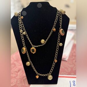 4/$20 Chic Gold-Tone Necklace with Beaded Accents